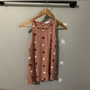 Dusty rose tank top from a boutique with really cute polka-dot accents